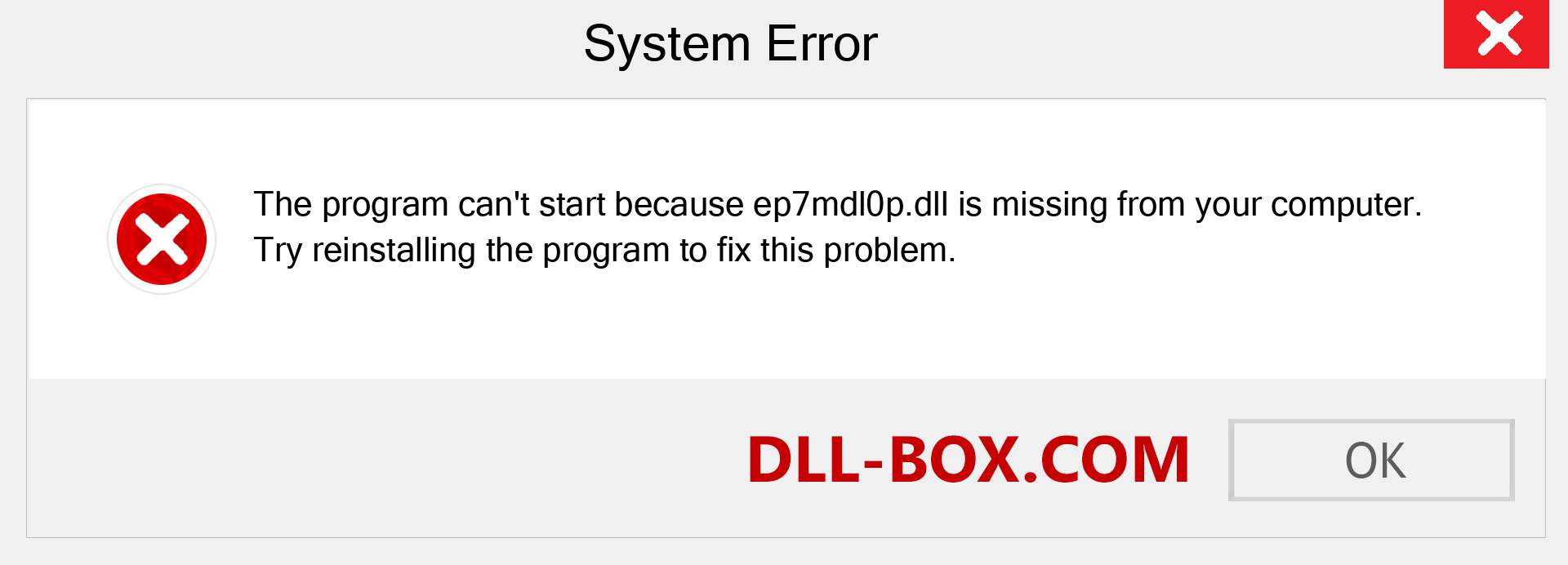  ep7mdl0p.dll file is missing?. Download for Windows 7, 8, 10 - Fix  ep7mdl0p dll Missing Error on Windows, photos, images